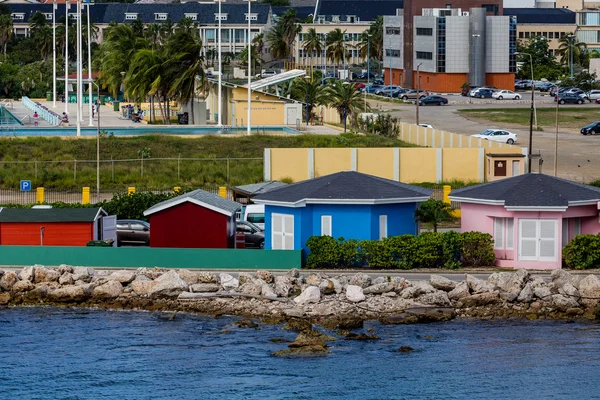 Colorful Cottages on Curacao Coast — Stockfoto