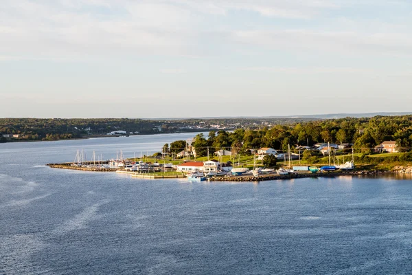 Marina and Homes on Shore of Sydney Nova Scotia — Stock Photo, Image