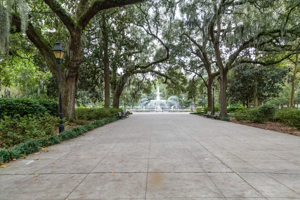 Paseo a Forsyth Park Fountain —  Fotos de Stock