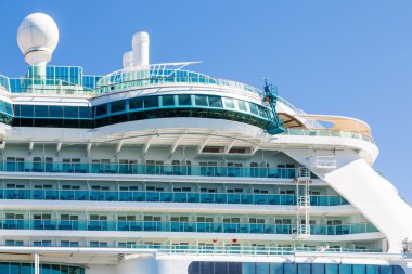 Cruise Gemi üst güvertede yuvarlak pencere