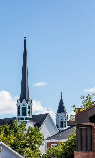 Two White Steeples — Stock Photo, Image