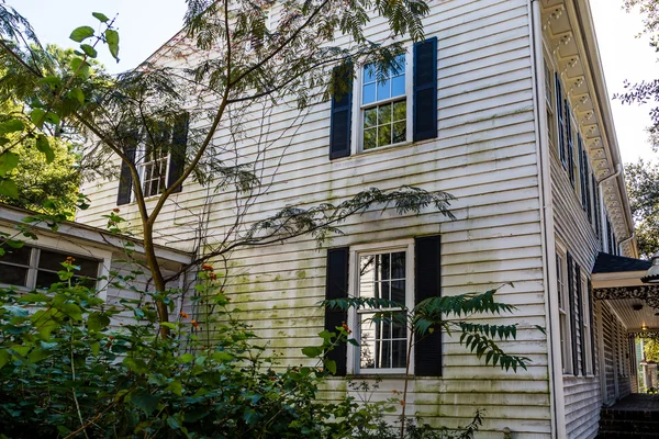 Algae on Old Wood Siding Home — Stock Photo, Image