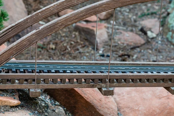 Detailní záběr na Model železniční most — Stock fotografie