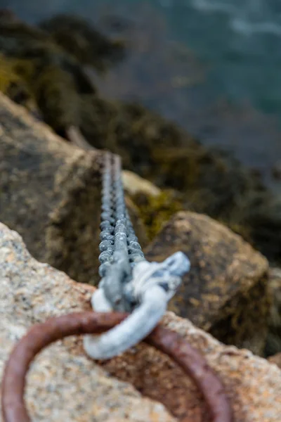 Rusty Ring kadar zincirini çelik — Stok fotoğraf