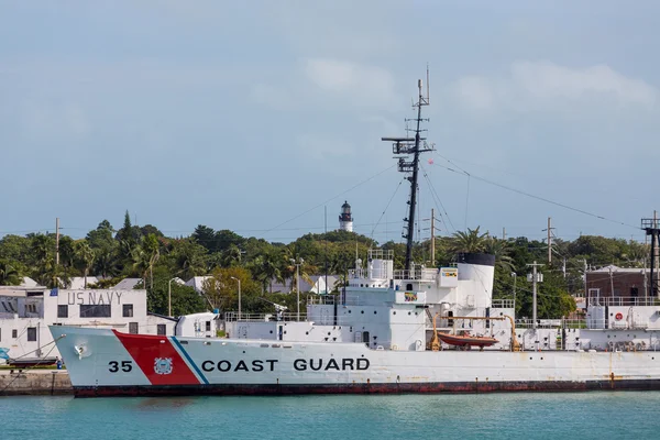 Coast Guard Navy and Lighthouse — Stock Photo, Image