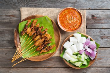 Malaysian chicken satay clipart