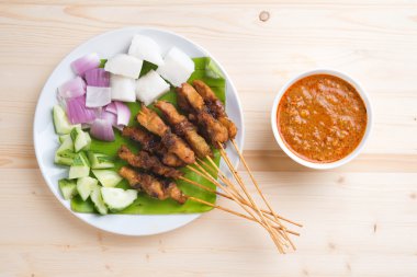 Asian gourmet chicken satay clipart