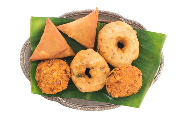 Delicioso prato de lanche indiano — Fotografia de Stock