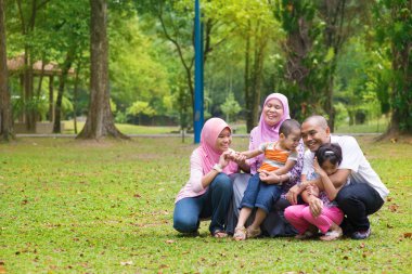 Asian Muslim family lifestyle clipart