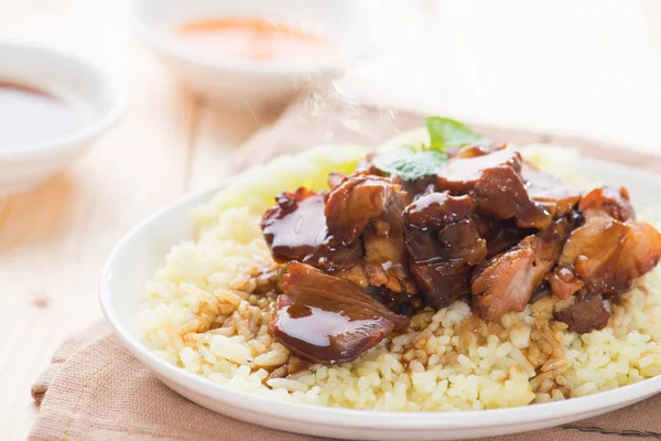 Delicioso arroz de porco asiático — Fotografia de Stock