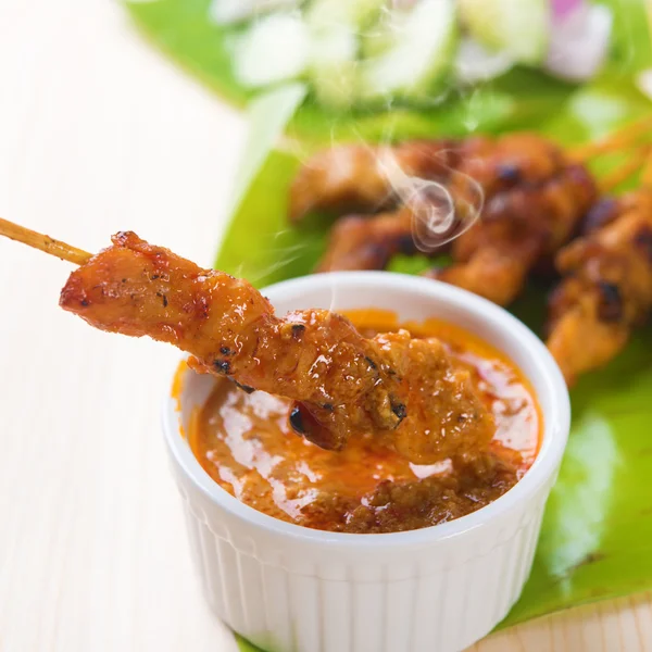 Asian food chicken sate — Stock Photo, Image