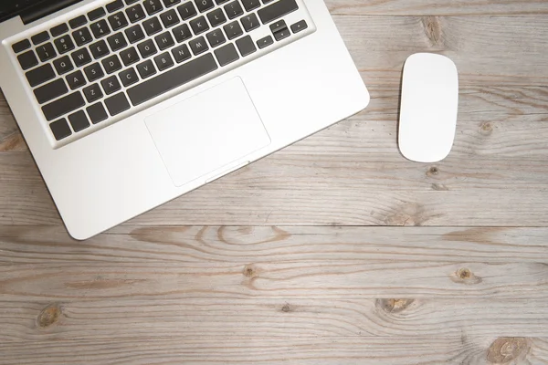 Overhead view working desk — Stock Photo, Image