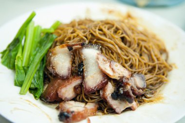 Popular Malaysian Chinese street food, wantan mee clipart