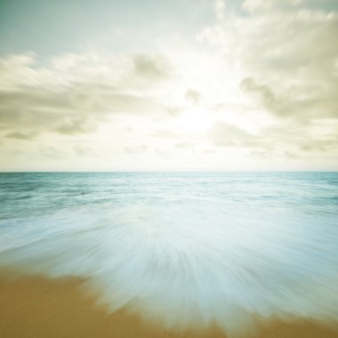 Vintage beach günbatımı