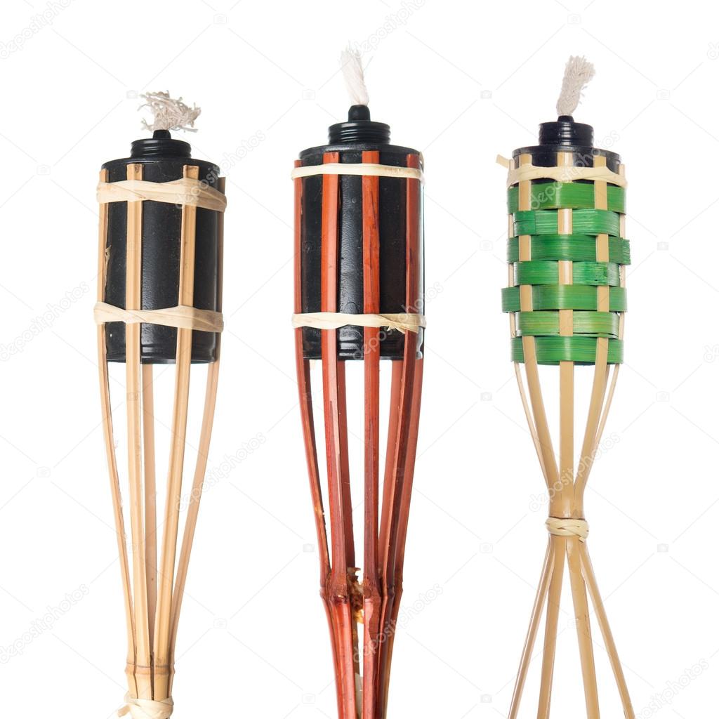 Bamboo torches oil lamps