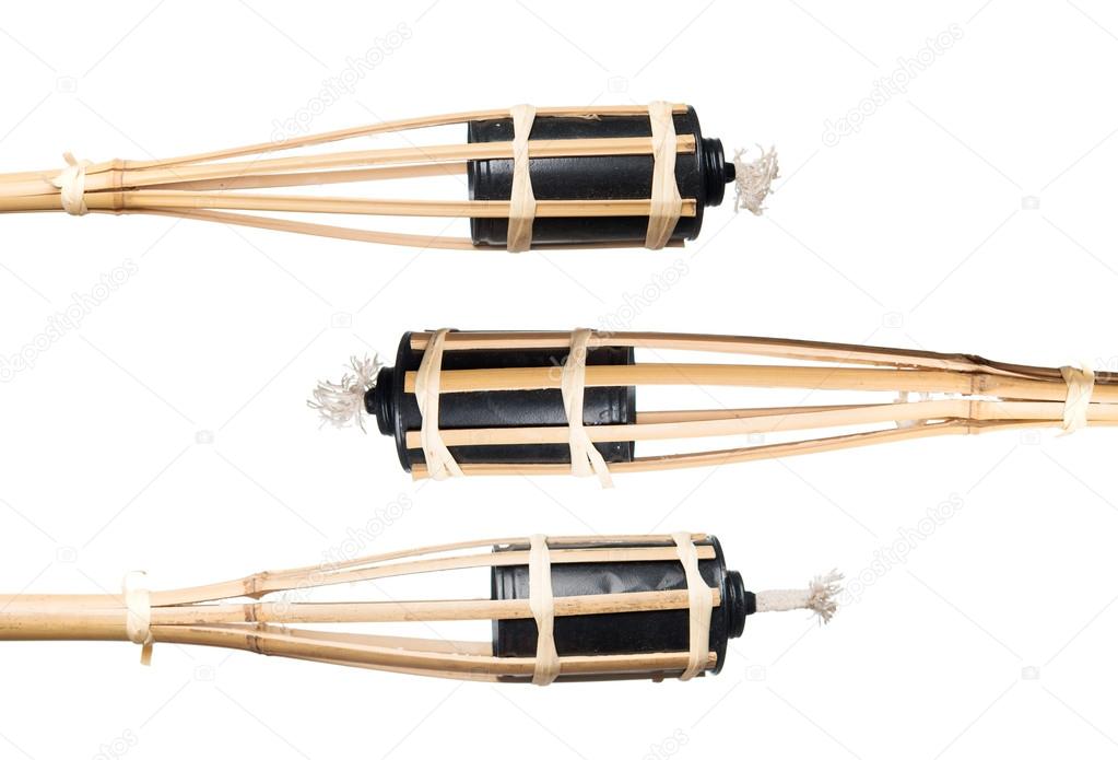 Bamboo torches oil lamps