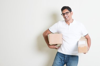 courier with Received boxes