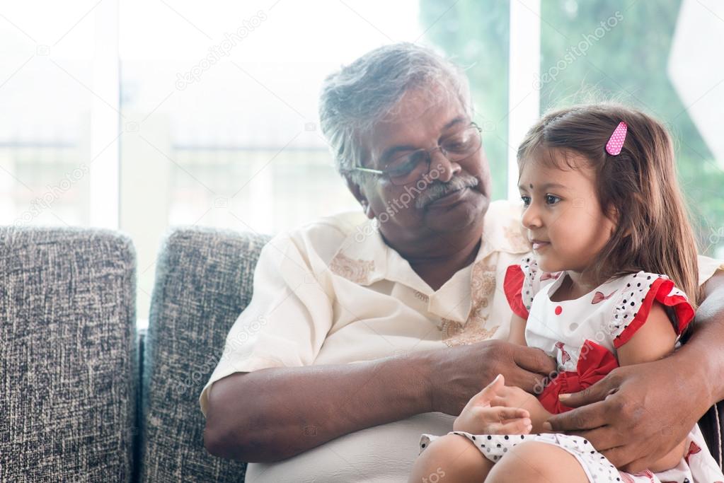 Grandfather and granddaughter 