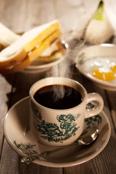 Geleneksel Malezya Hainan kahve ve Kahvaltı — Stok fotoğraf