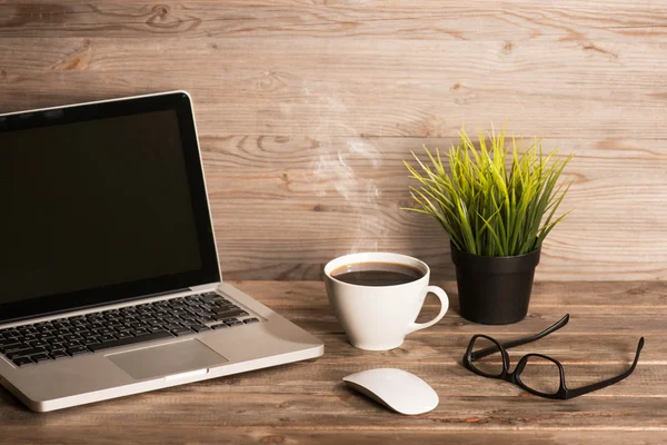 Office interior wooden workplace — Stock Photo, Image