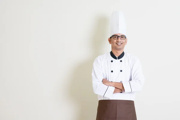 Handsome Indian male chef in uniform — Zdjęcie stockowe