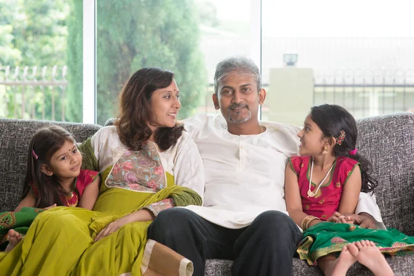 Happy Indian family at home Royalty Free Stock Images