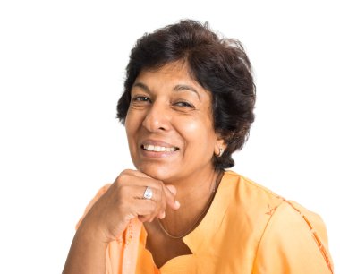 Indian mature woman smiling clipart