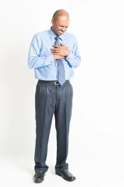 Full body mature Indian man heartache — Stock Photo, Image