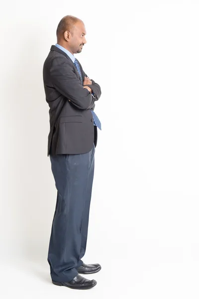 Profile view full length mature Indian businessman — Stok fotoğraf