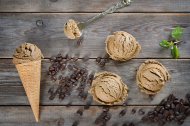 Üstten Görünüm mocha dondurma