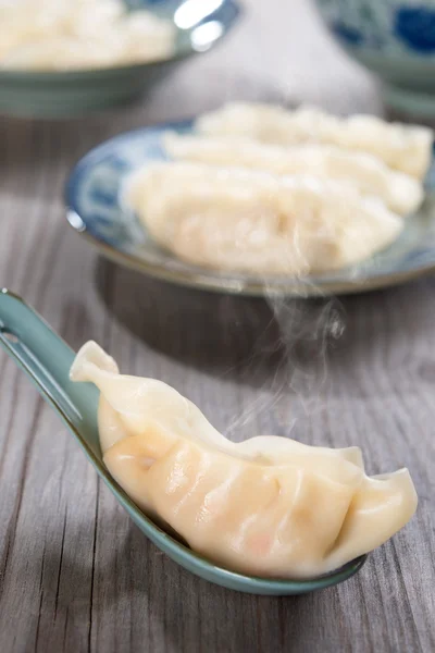 Вкусная китайская кухня свежие пельмени — стоковое фото