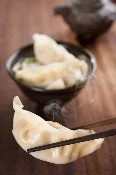 Popular Asian dish dumplings soup — Stock Photo, Image