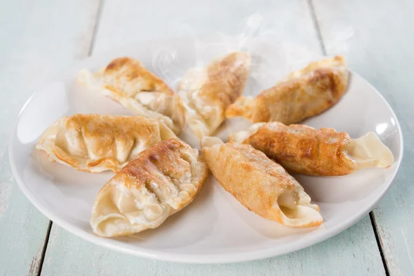 Asiatische Mahlzeit Pfanne gebratene Knödel — Stockfoto