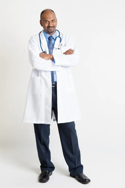 Mature Indian doctor full length — Stock Photo, Image