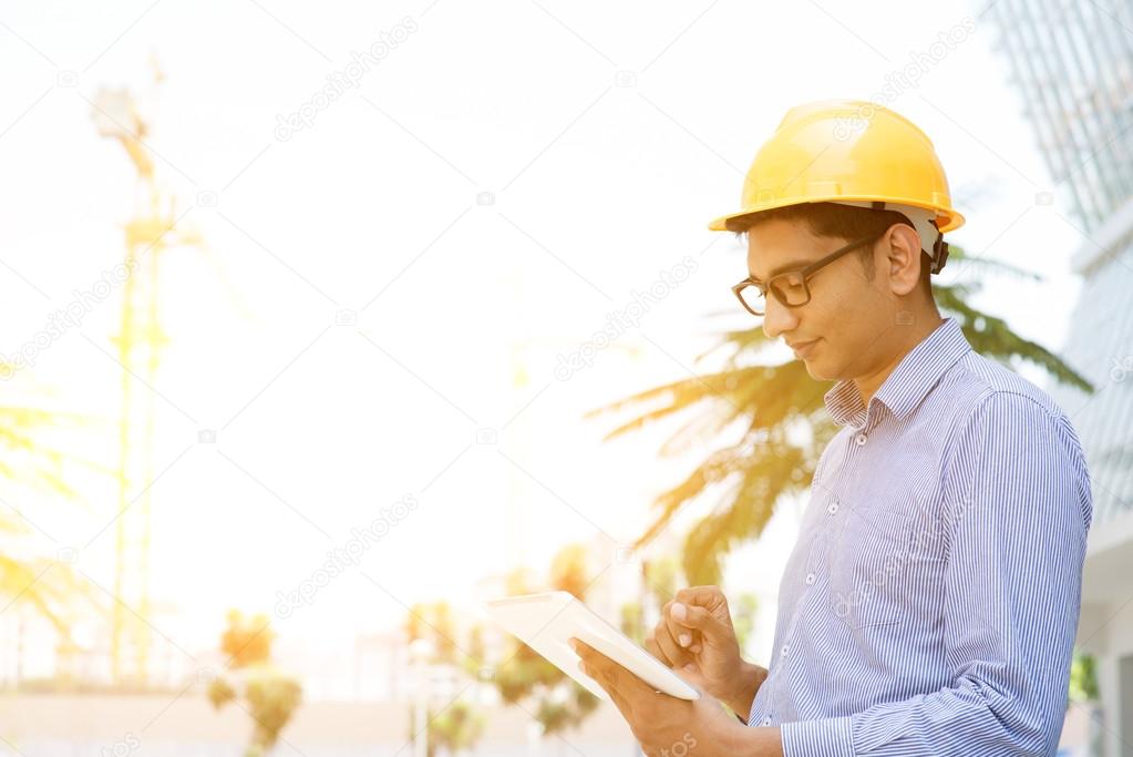 Asian Indian male contractor engineer