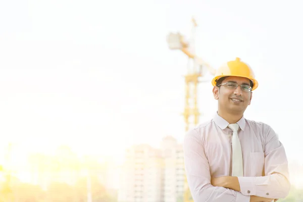 Indian male site contractor engineer — Stock Photo, Image