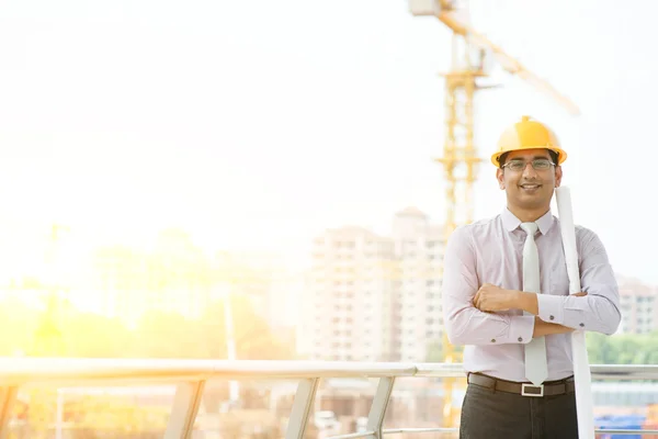 Asian male site contractor engineer portrait — Stock fotografie