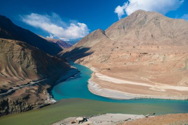Zanskar and Indus rivers view clipart