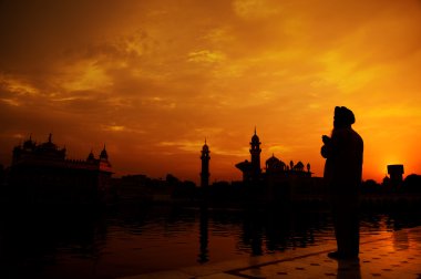 Amritsar, altın tapınak Sih dua ederken