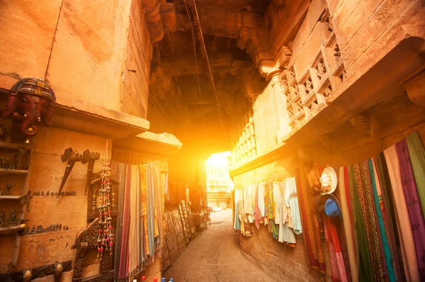 Jaisalmer fort alışveriş caddesi — Stok fotoğraf