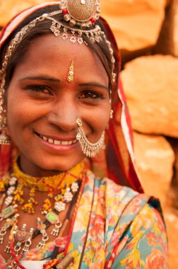 Traditional Indian girl smiling happily