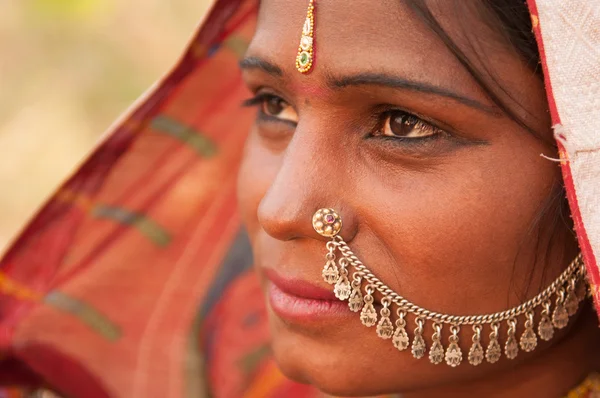 Portrait of traditional Indian female — Stok fotoğraf