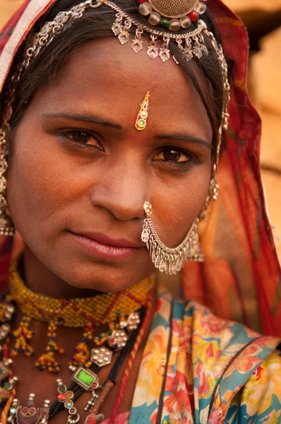 Portrait of traditional Indian girl — Stok fotoğraf