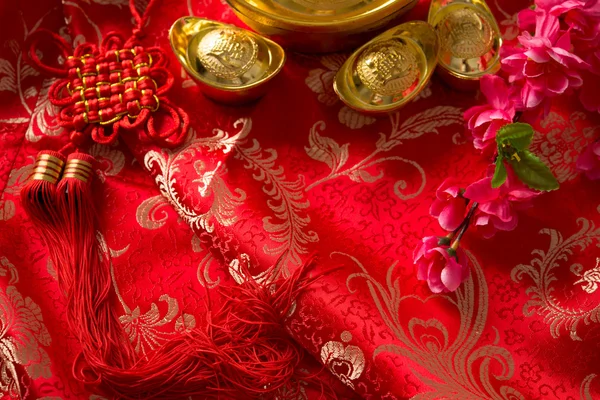 Ano novo chinês festival decorações fundo — Fotografia de Stock
