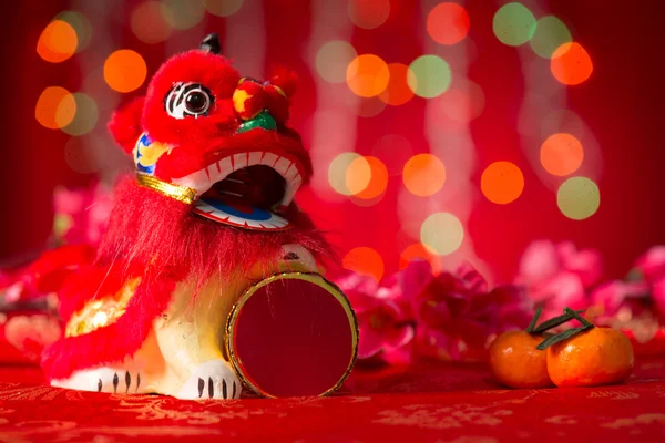 Chinese New Year objects miniature dancing lion — Stock Photo, Image