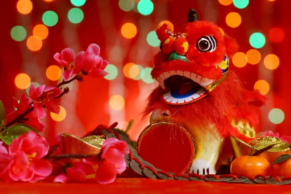 Design de Ano Novo Chinês em fundo vermelho — Fotografia de Stock