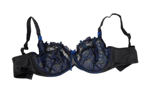 Caro reggiseno in pizzo blu-nero per donna . — Foto Stock