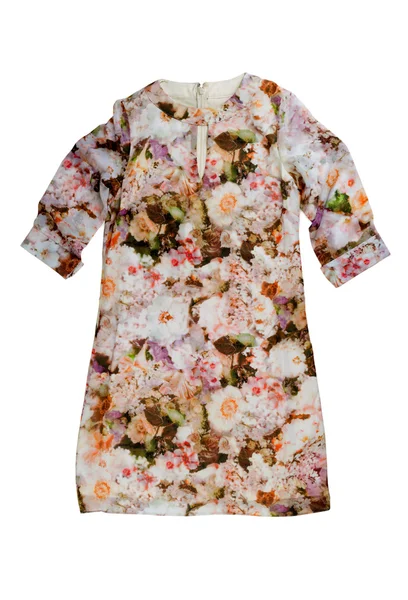 Vestido feminino com um padrão floral . — Fotografia de Stock