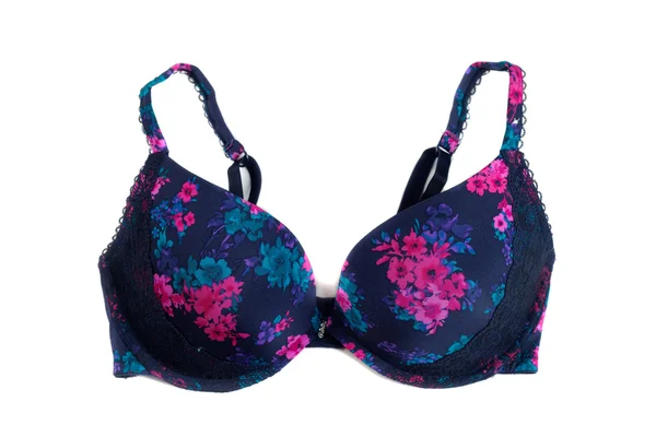 Reggiseno nero modello di fiore . — Foto Stock