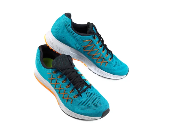 Een paar blauw sport schoenen. — Stockfoto